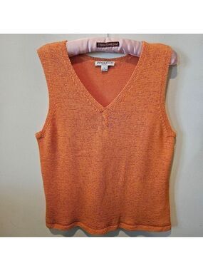 Pendleton Vintage Women's Coral Knit V-Neck Tank Top/Vest, Size LP